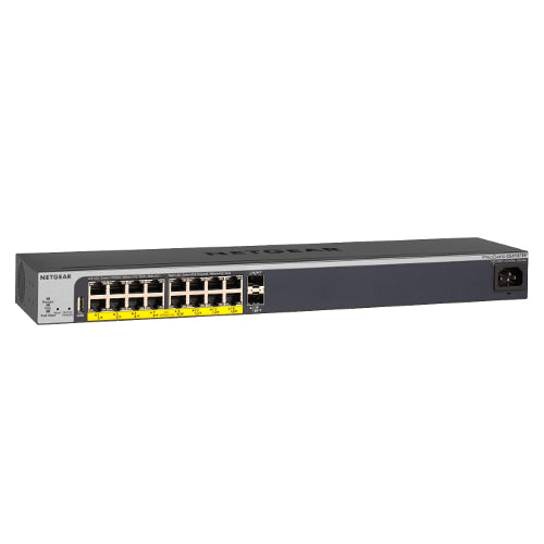 [NETGS418TPP100NAS] Netgear ProSafe GS418TPP-100NAS 16-Port Gigabit Ethernet PoE+ Switch with 2 SFP Ports