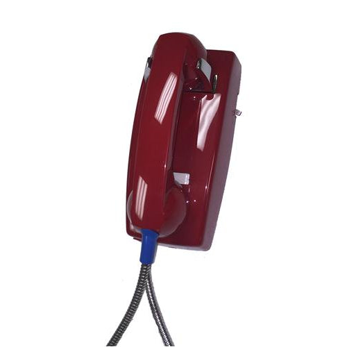 [COR2554AHCNDLRD] Cortelco 2554-AHCNDL-RD No Dial Wall Phone with Metal Cradle