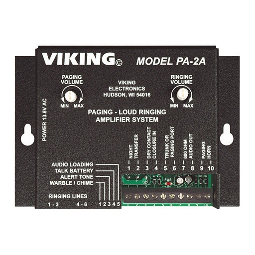 [VIKPA2A] Viking PA-2A Multi-Line Loud Ringer & Page Amplifier With 1 Horn